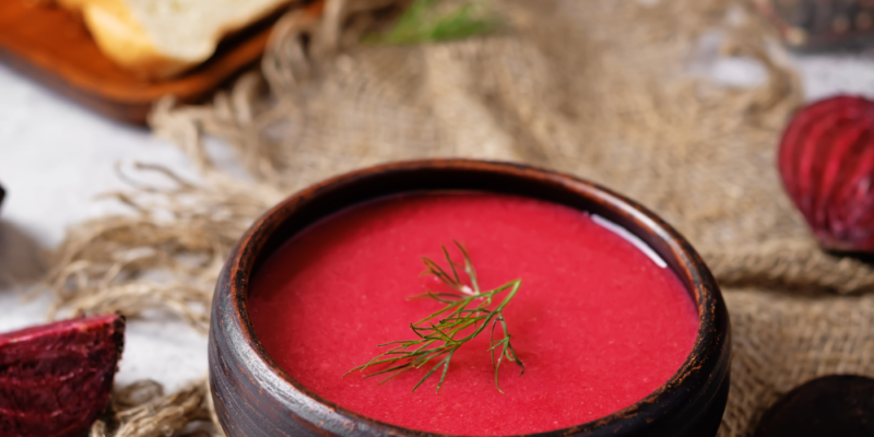 Lemon-Ginger Detox soup with beets and carrots